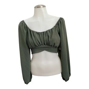 XS NWT Altar'd State olive Green wrapped Crop Top